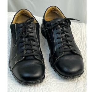 Born Men's Size 9M Black Leather Lace Up Round Toe Casual Oxford Shoe M3259